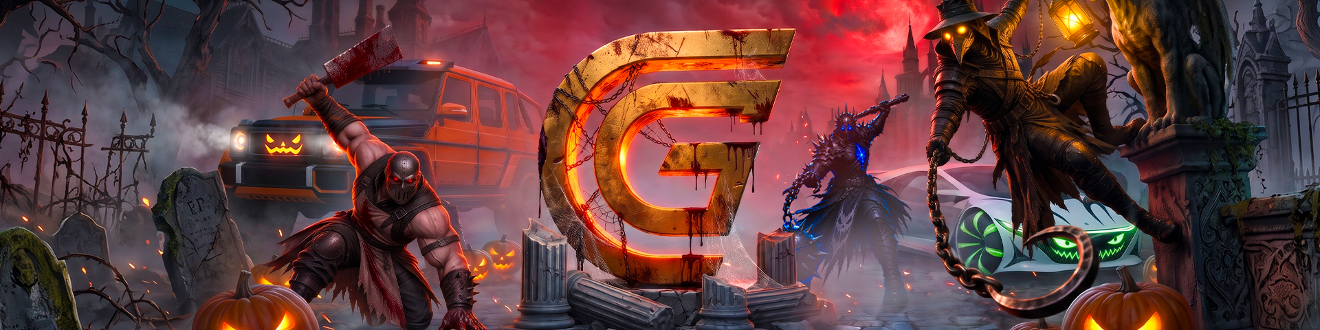 Discovery splash banner for Grand Mobile: HALLOWEEN Discord server