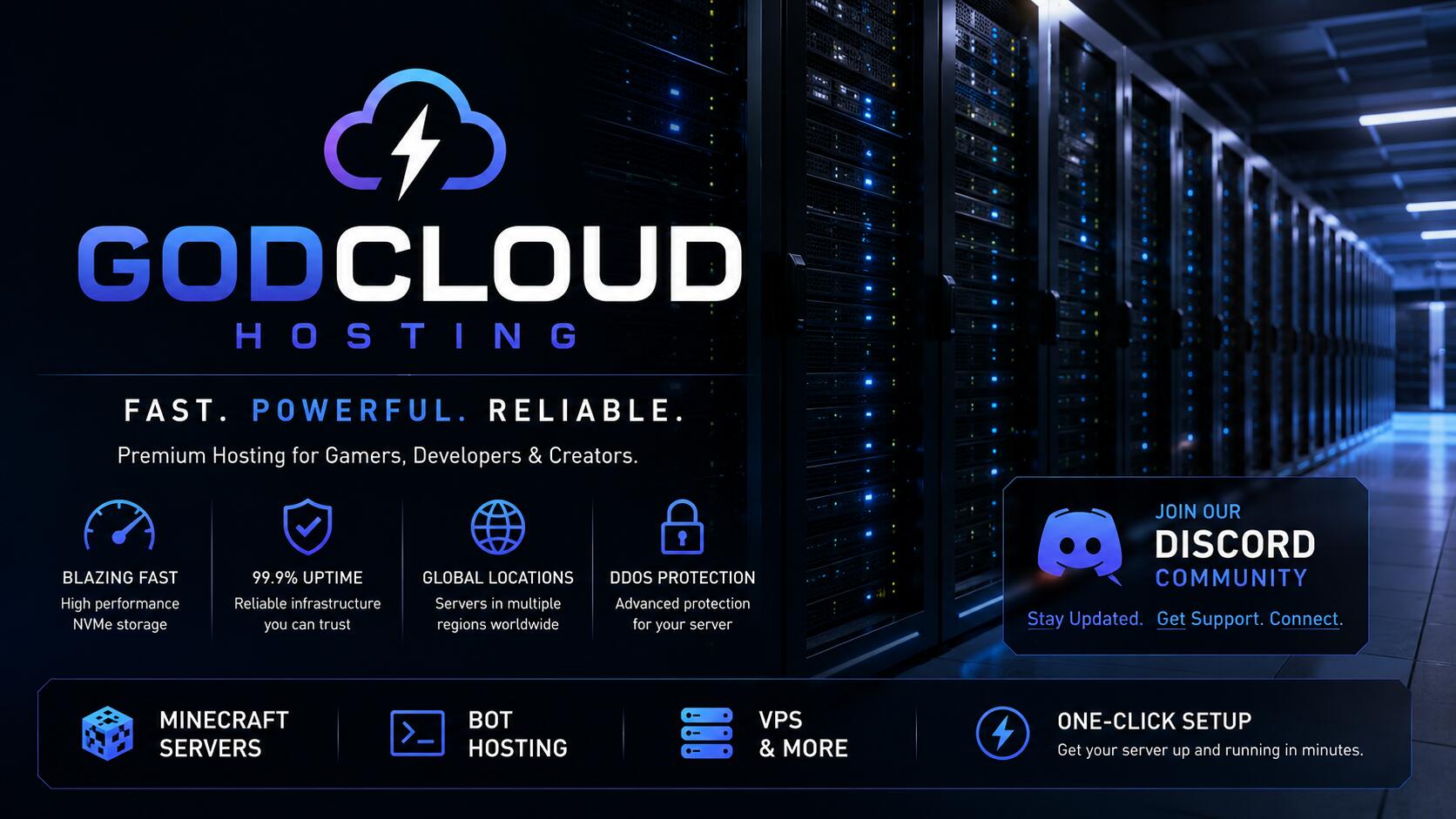 Discovery splash banner for GodCloud Hosting™ | Smoother Than Butter Discord server