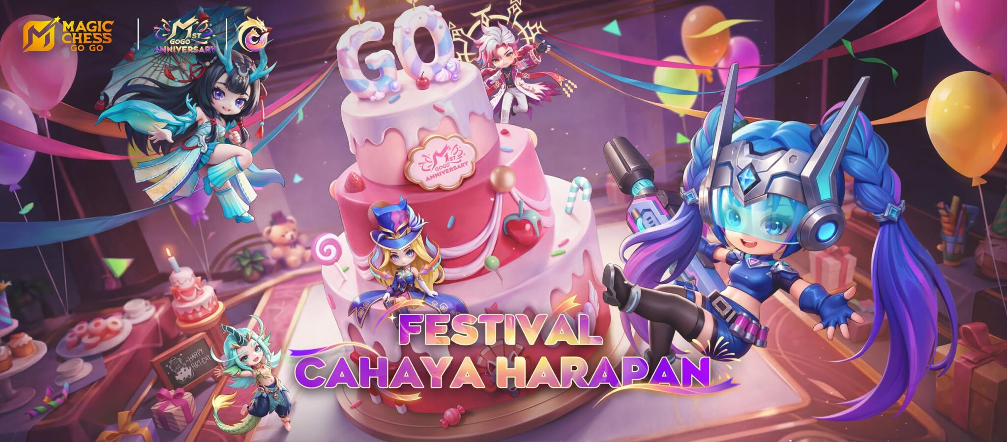 Discovery splash banner for Magic Chess: Go Go Indonesia Discord server
