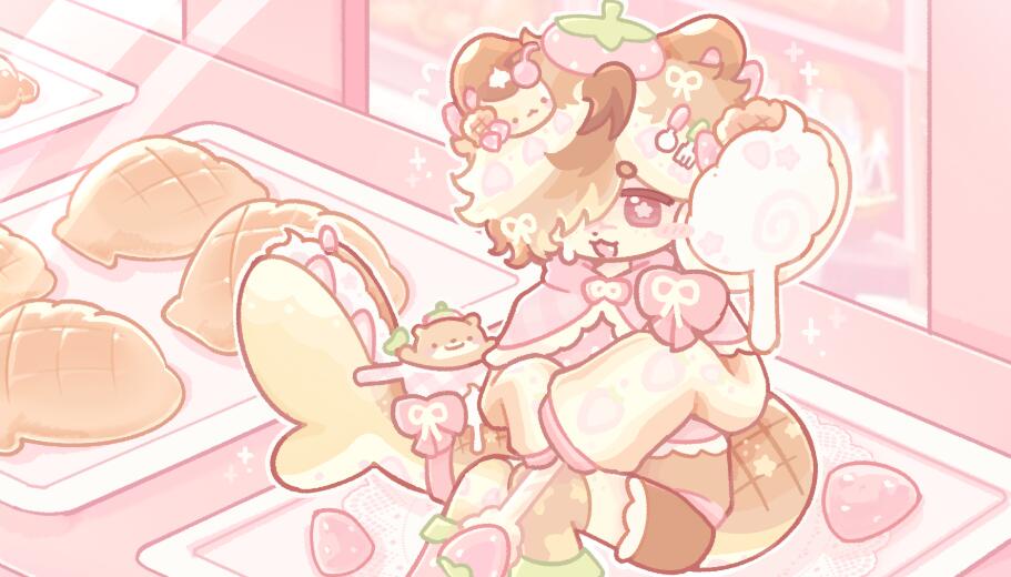 Discovery splash banner for 🍰 bisu's bakery ₊ ⊹ art ₊ ocs ₊ social ₊ gaming Discord server