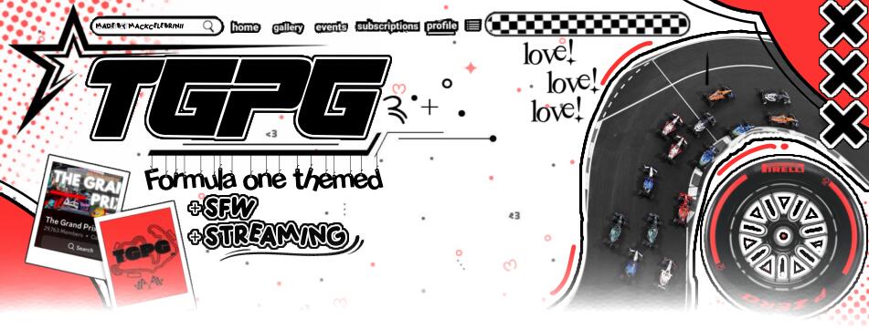 Discovery splash banner for The Grand Prix Grid Discord server