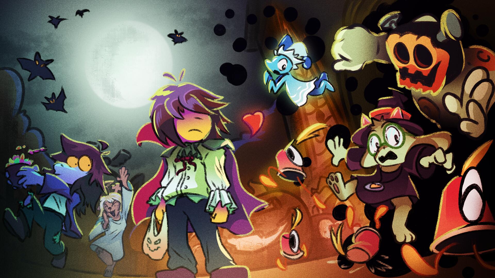 Discovery splash banner for Deltarune: scary month or something idk Discord server