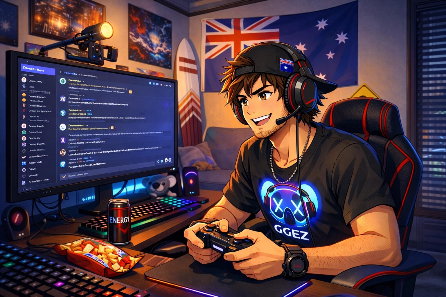 Discovery splash banner for Bored Aussies OCE Discord server